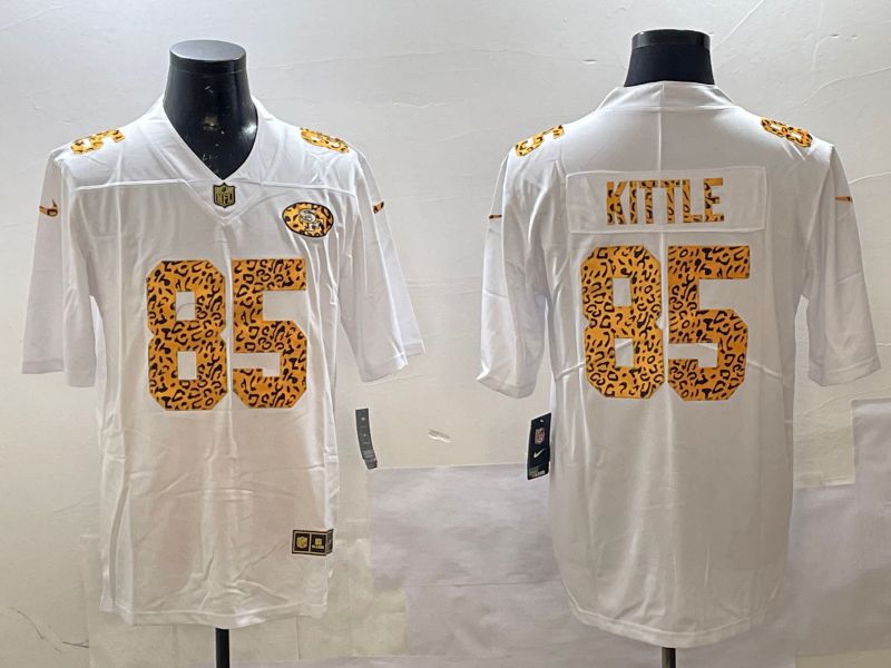 Men San Francisco 49ers #85 Kittle White Panther pattern Nike 2025 Limited NFL Jersey style 1->san francisco 49ers->NFL Jersey